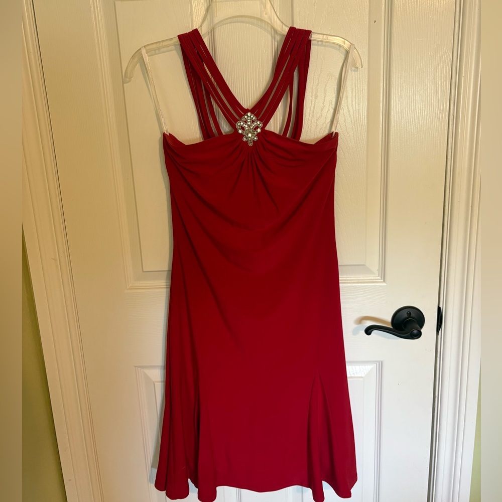 Jessica McClintock Red Cocktail Dress Juniors size 7 Homecoming Formal